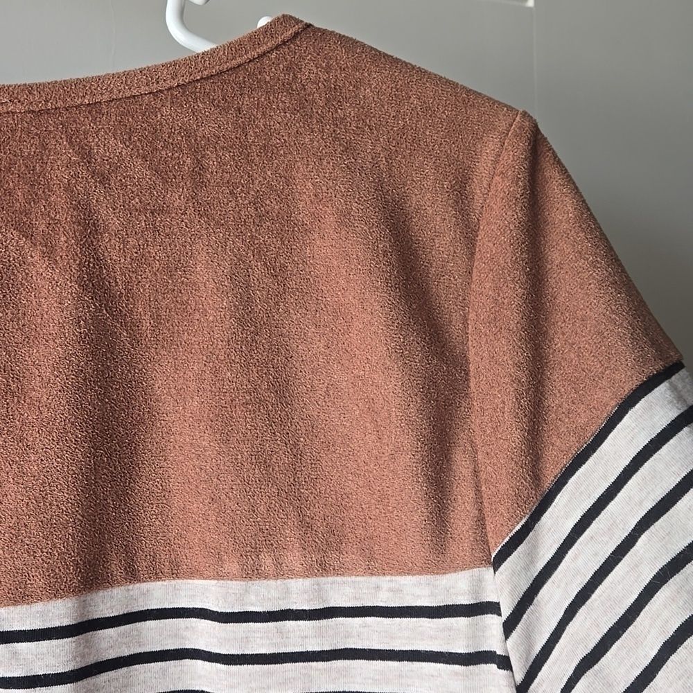 Umgee Long Sleeved Striped Shirt Dress - Picture 6 of 9